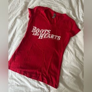 Boots N Hearts Red Baby Doll T-Shirt // country music festival